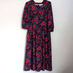 Vintage Lanz Originals 80's Floral Dress Size 12